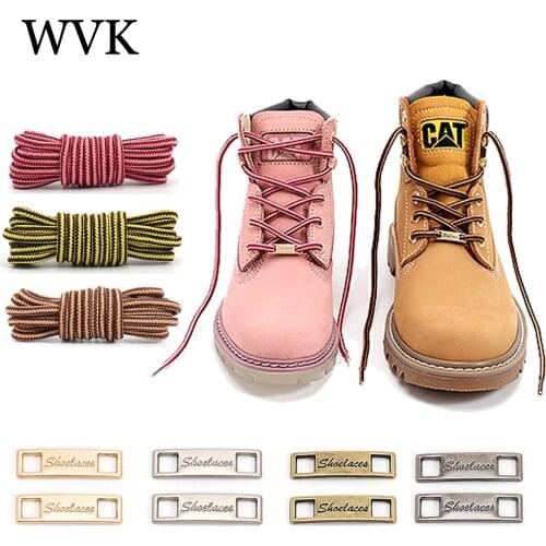 1Pair Striped Shoelaces Outdoor Sneakers Shoe laces Martin Cotton Tooling Boots Shoelace White Shoes Lace Strings Accessories