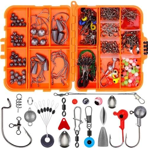 257pcs/set Fishing Tool Kit Fishing Lure Hook Set Sea Outdoor Sports Fishing Accessories Kit Box Set