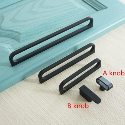 3.66" 5" 7.55" 12.6"Zinc Alloy Black Drawer Knobs Door Handles Kitchen Cabinet Handle Wardrobe Bookcase Handle Modern Decoration