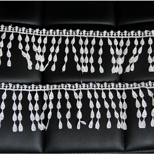 30Yards 8cm Width African Laces Fringe Trims Venice Lace Sewing Tassel Lace DIY Craft Accessories Ruban Dentelle Free Shipping
