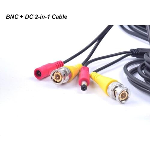 32FT 10M Pre-made 2-in-1 BNC Video+Power DC Extension Cable for CCTV Security Camera Home Surveillance Closed-circuit TV System