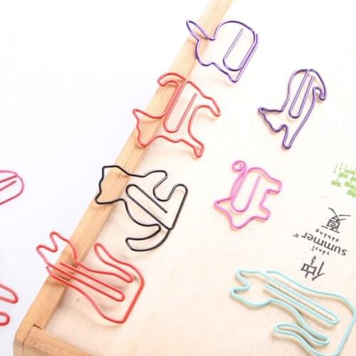 50pcs Variety of Animal Paper Clips Bookmark Clips Cat-shaped Cartoon Paperclips Planner Memo Book Folder Binding Stationery
