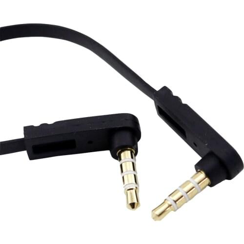 5x 3.5mm 4pole Male to 3.5mm 4pole Male Right Angled Stereo Audio Flat Wire M/M Extension Connector Cable 15cm