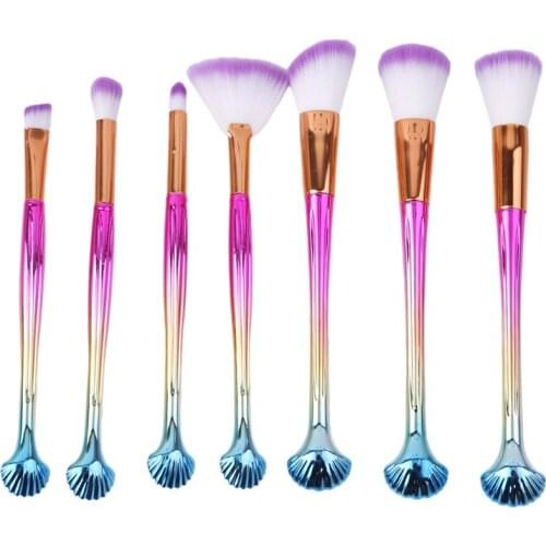 7 Pieces/set Unicorn Makeup Brushes Makeup Utensil Soft High Quality Fiber Hair Brush Comfortable Portable Easy To Clean