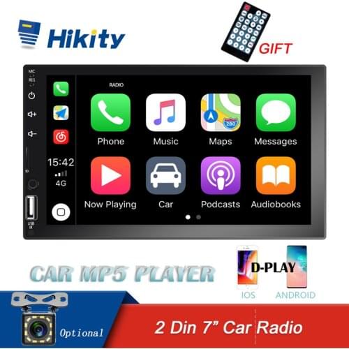 Hikity Autoradio 2 din 7" HD Multimedia Player 2din Car Radio Touch Screen Android Mirror link D-player Bluetooth FM Auto Audio