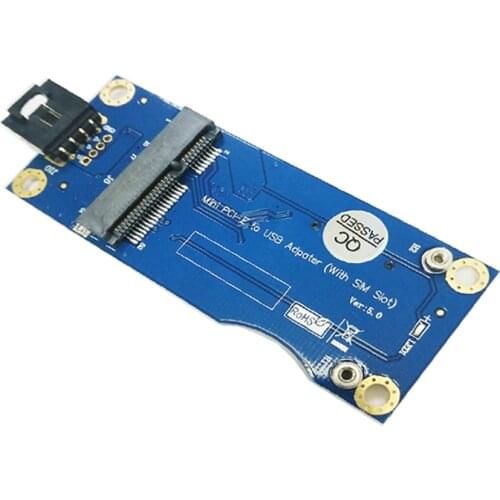 Wireless Mini PCI-E PCI Express to USB Riser SIM Card Slot WWAN LTE Module Adapter Converter Card 9Pin USB Cable PC Components