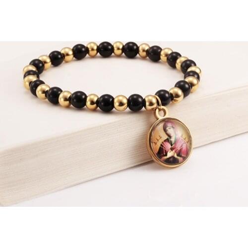 Stainless Steel Strand Beads Faith Pendants Charms Bracelets For Men Women Virgin life Chain Link Jewelry Birthday Gift