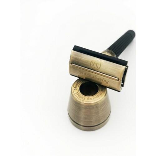 Frank Shaving-Adjustable Butterfly Double Edge Safety Razor Matte Bronzen Color+Razor base