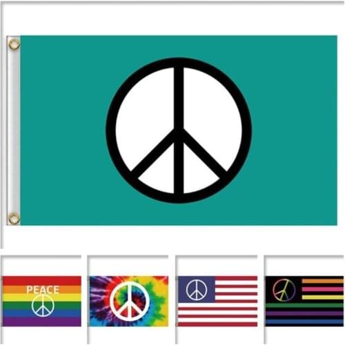 90cmx150cm Peace Symbol Flag Large High Quality LGBT Bisexual Peace Flags and Banners Home Decor Polyester Flying Banner 3x5FT