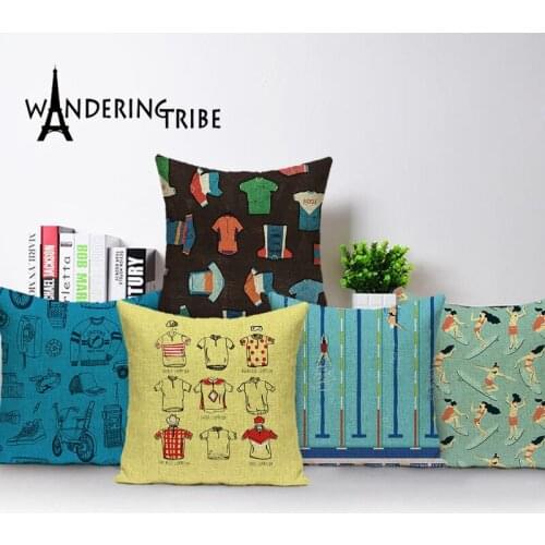 Colorful Cartoon Cushion Cover Sports Yellow Decorative Sofa Pillows Chirldren Interesting Things Home Decor Throw Pillow Cas