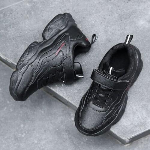 High Quality Children Leather Casual Shoes Soft Bottom Anti-Slip Kids Platform Boy Sneakers Wearable Running Sneakers Girls