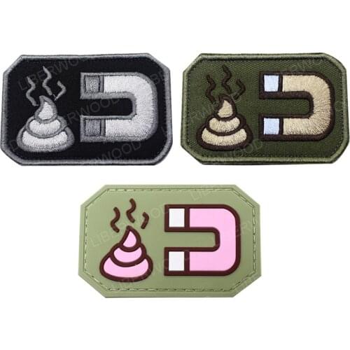 Shit Magnet PVC Rubber Embroidery Patch BadgeArmy Swat Embroidered Biker Applique Tactical Military Patch