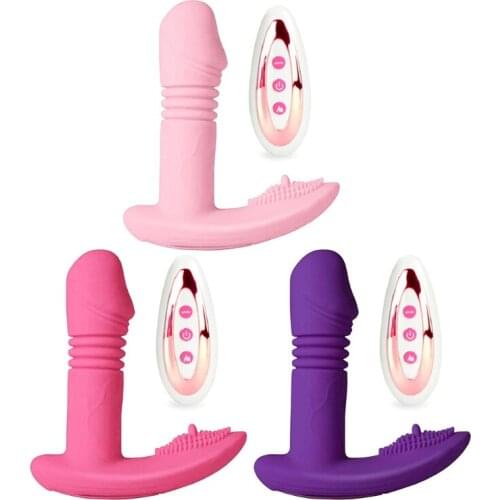 10 Frequency Wearable Massager Telescopic Stimulation Heating Vibrator Wireless Remote Control USB Rechargeable Adult Sex Toy