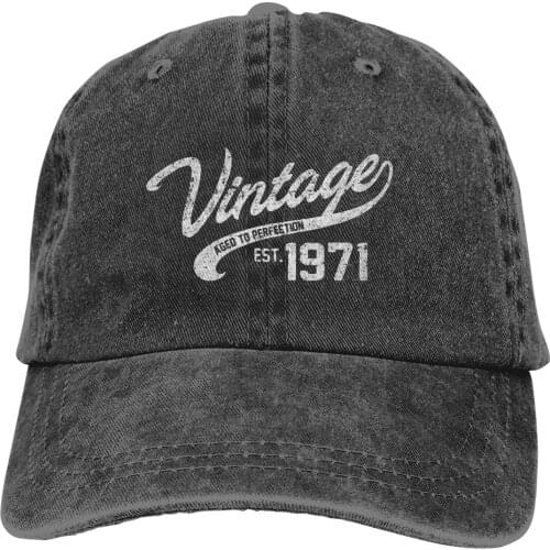 Washed Mens Baseball Cap Vintage Made Trucker Snapback Caps Dad Hat 1971 50th Anniversary Dad Granpa Golf Hats