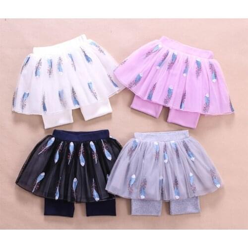 Spring Autumn 2019 New Girls Leggings Fashion Cake Skirt-Pants Kids Girl Leggings Trousers BC677