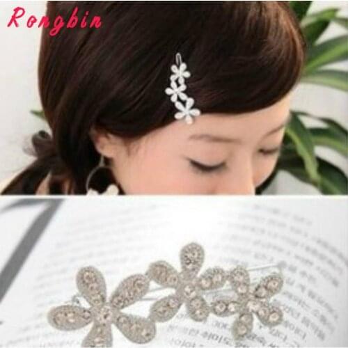 New Hair Jewelry fashion elegant rhinestone flower hair jewelry for women