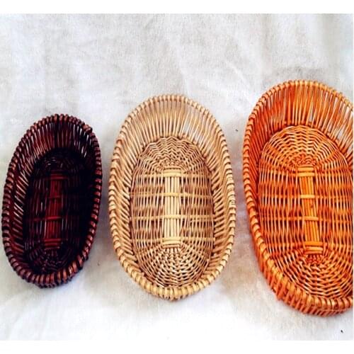 High quality wicker basket display fruit bowl basket manual woven cane storage boxes vegetable supermarket storage baskets