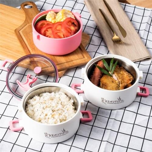 33.8oz/1000ml Stainless Steel Lunch Box Portable Leak-Proof Food Container Kitchen Lunchbox(3 lids/Containers)with Lid,Bento Box