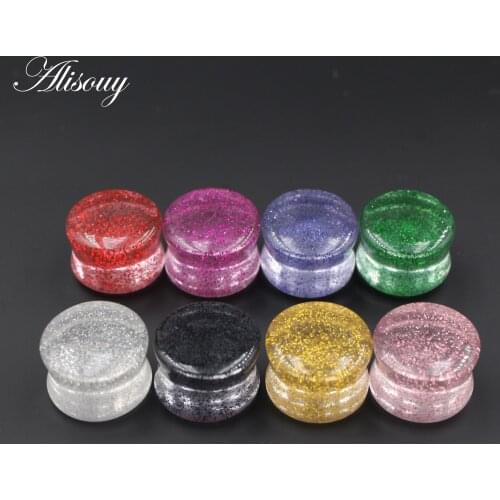 Alisouy 2pcs 4mm-20mm Transparent Acrylic Ear Gauges Tunnel and Plugs Stretcher Expander Piercing Body Jewelry Fashion Earring