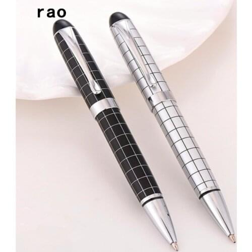 Luxury quality Baoer 79 White Black line Student school office stationery Medium nib Ballpoint Pen New