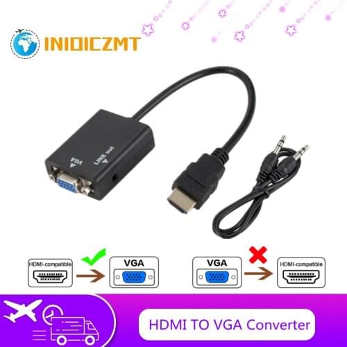 INIOICZMT 1080P HDMI compatible VGA adapter digital-to-analog conversion cable, suitable for PS4 PC HD TV computer projector