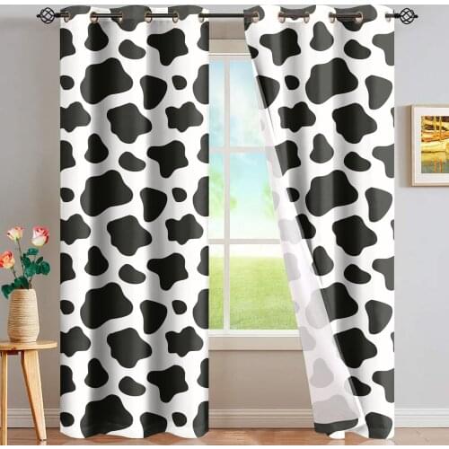Upetstory Black and White Cow Blackout Curtains for Bedroom Living Room Kids Room Window Curtains Home Decor Thermal Drapes
