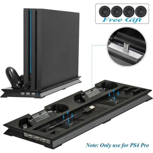 PS4 PRO Heat Sink Base Cooling Fan Vertical Charger Stand Dual Controller Charging Dock for Playstation 4 PS 4 Pro Accessories