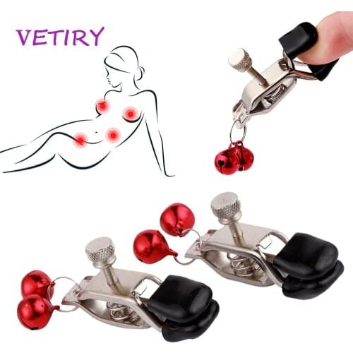 VETIRY 1 Pair Nipple Clamps Papilla Breast Clips Nipple Stimulator Stainless Steel Sex Toys for Couple Erotic Toys Adult Games