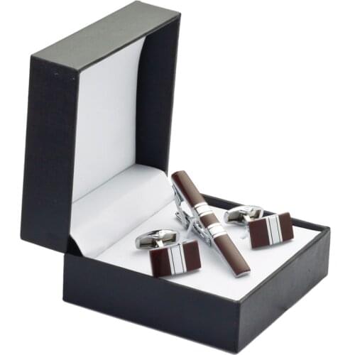 XK443 Classic styles Luxury Men Cufflink and Tie Clip Set red Tie Clips Set Brand gules Business Shirt Cuff Links Bar Set