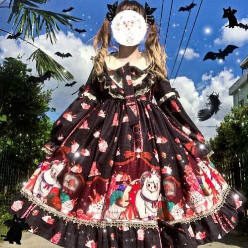 Factory Original Design Lolita Dessert BAA Winter Op Large Skirt Long Sleeve Dress lolita dress gothic kawaii dress