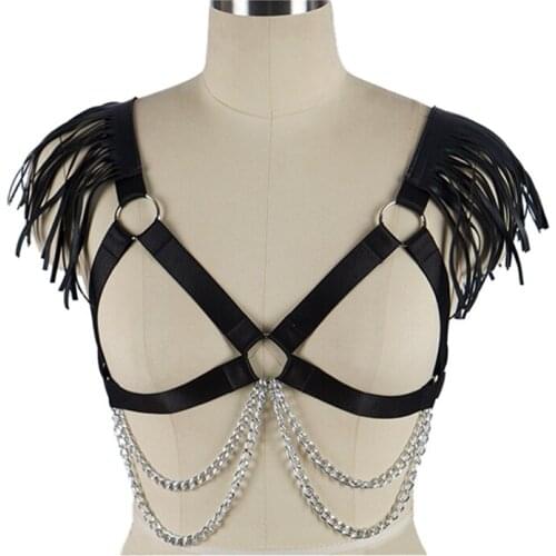 Harajuku Womens Underwear Gothic Handmade Erotic Lingerie Punk Rock Rave Costume Rave Costume Womens Belt For Stocking