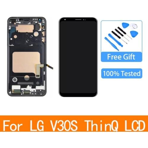 For LG V30S ThinQ LCD Display Touch V30 S ThinQ Screen Matrix Digitizer Glass With Frame For LG V30S+ ThinQ Display Replaces