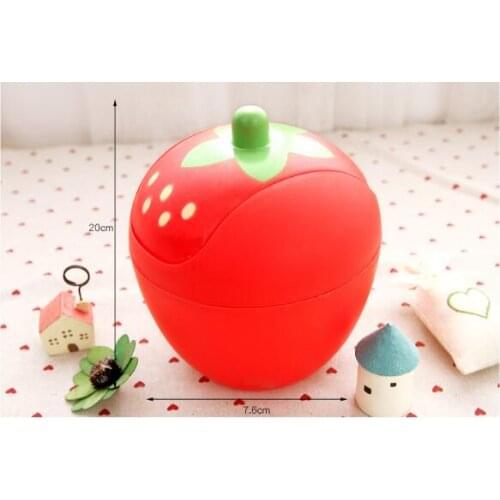 1PC Strawberry Shape Mini Storage Boxes Plastic Desktop Home Office Garbage Can Waste Bins LF 048