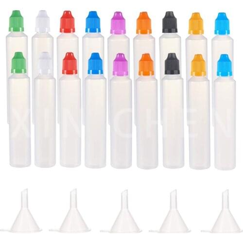 100pcs LDPE Plastic Vape Dropper Bottle E-liquid Ink Liquid Applicator Squeezable Bottles with Childproof Cap Thin Tip 30ml 60ml