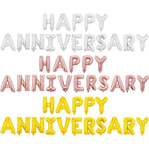 16 Inch Happy Anniversary Aluminum Film Balloon Set Decoration Party Decoration