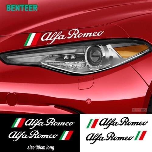 2pcs Car heat Front Stickers For Alfa Romeo 159 147 Giulietta Stelvio 4C MITO 156 Giulia Sportiva Car Accessories