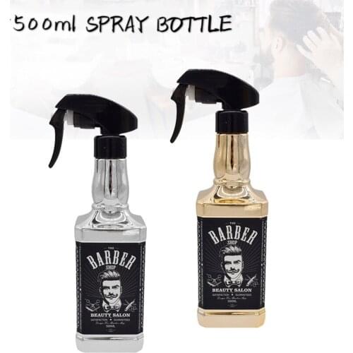 2 Pack 500ML Hairdressing Spray Bottle Salon Barber Hair Tools Water Sprayer Retro Whiskey Oil Head Watering Bottle