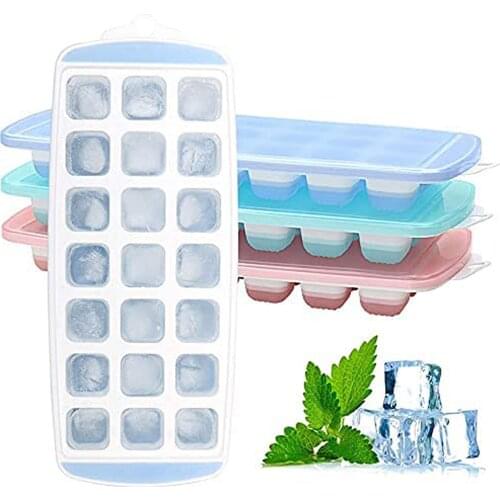 3 Packs 21 Ice Cube Tray Food Grade Ice Cube Maker Mold With Lid For Ice Cream Chocolate Party Whiskey Cocktail Drink