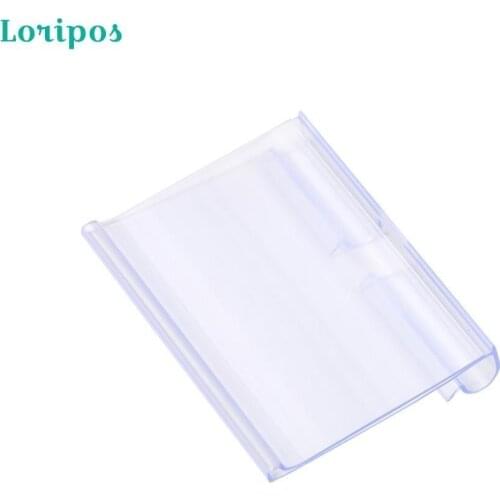50 PCS Clear Plastic Price Tag Display Frame Wire Shelf Retail Card Stand Basket Labels Clip For Storage Bins