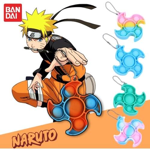 Anime Naruto Shuriken Darts Keychain Fidget Toys Push Bubble Anti Stress Relief Kawaii Keychain Accessories For Kids Toy Gifts