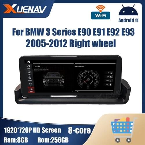 Android 11 Car radio For BMW 3 Series E90 E91 E92 E93 2005-2012 Right wheel GPS Navigation Car radio multimedia player 256g