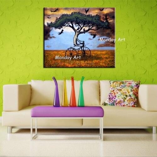 Large Size High Quality Abstract Trees Oil Painting On Canvas Handmade Beautiful Colors Abstract Landscape Trees Oil Paintings