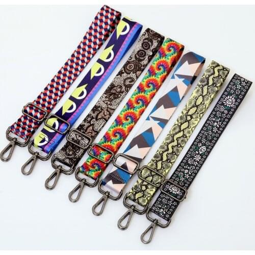 Colorful Bag Strap Belt Flower Replacement Wide Straps for Crossbody Bag Accessories Nylon Shoulder Belt Strap for Bags