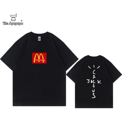 Travis Scotts Staff T Shirts 2021 Trendy Hip Hop Hommes Femmes Brown T-Shirt Men Women Cactus Jack Cotton Oversized Tee S-2Xl