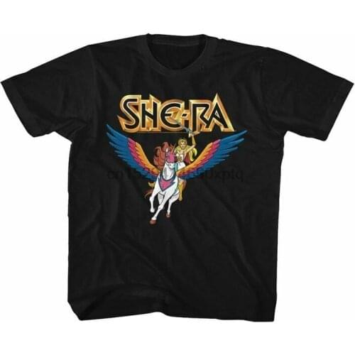 Masters Of The Universe Youth Boys Kids Short Sleeve T-Shirt Black She Ra Tee