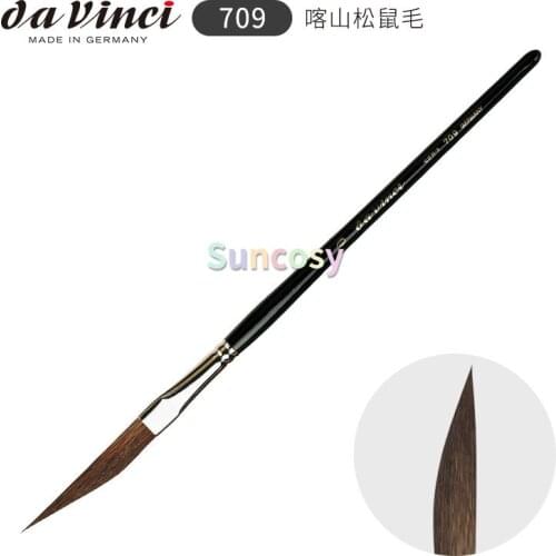 Da Vinci Graphic Design Series 709 Pinstriping Brush, Dagger-Shaped Kazan Squirrel Hair with Black Handle