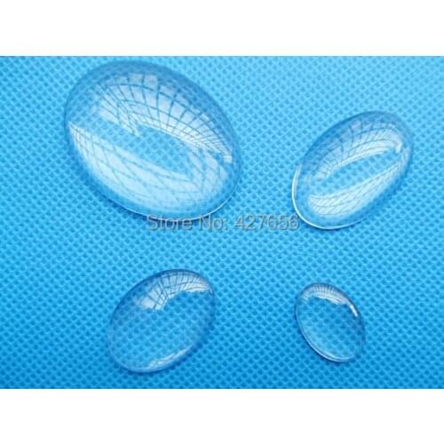 30pcs Good Quality 13MMX18MM Oval Clear/ Transparent Glass Cabochons/Cover Cabs,Pendants Domed for Photos,Cabochons, or Art
