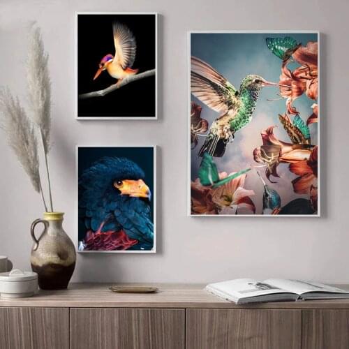 Parrot Watercolor Bird Animal Canvas Painting Print and Poster Wall Art Pictures Nordic Modern Classical Living Room Home Decor