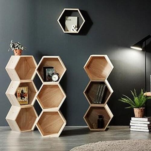 Thickened plate customized bookshelf bookcase carefully polished wall-hanging partition Plaid frame arbitrary splicing Display D