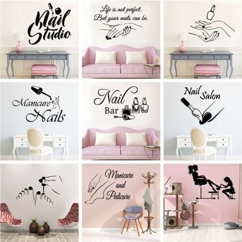Creative Wall Decal Nail Salon Wall Art Stickers Vinyl Decals For Nail Salon Room Decor Sticker Vinyl Mural Wallpaper Poster